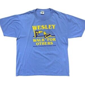 Wesley 2000 Walk For Others Community Charity Event Vintage Blue Yellow Size XL